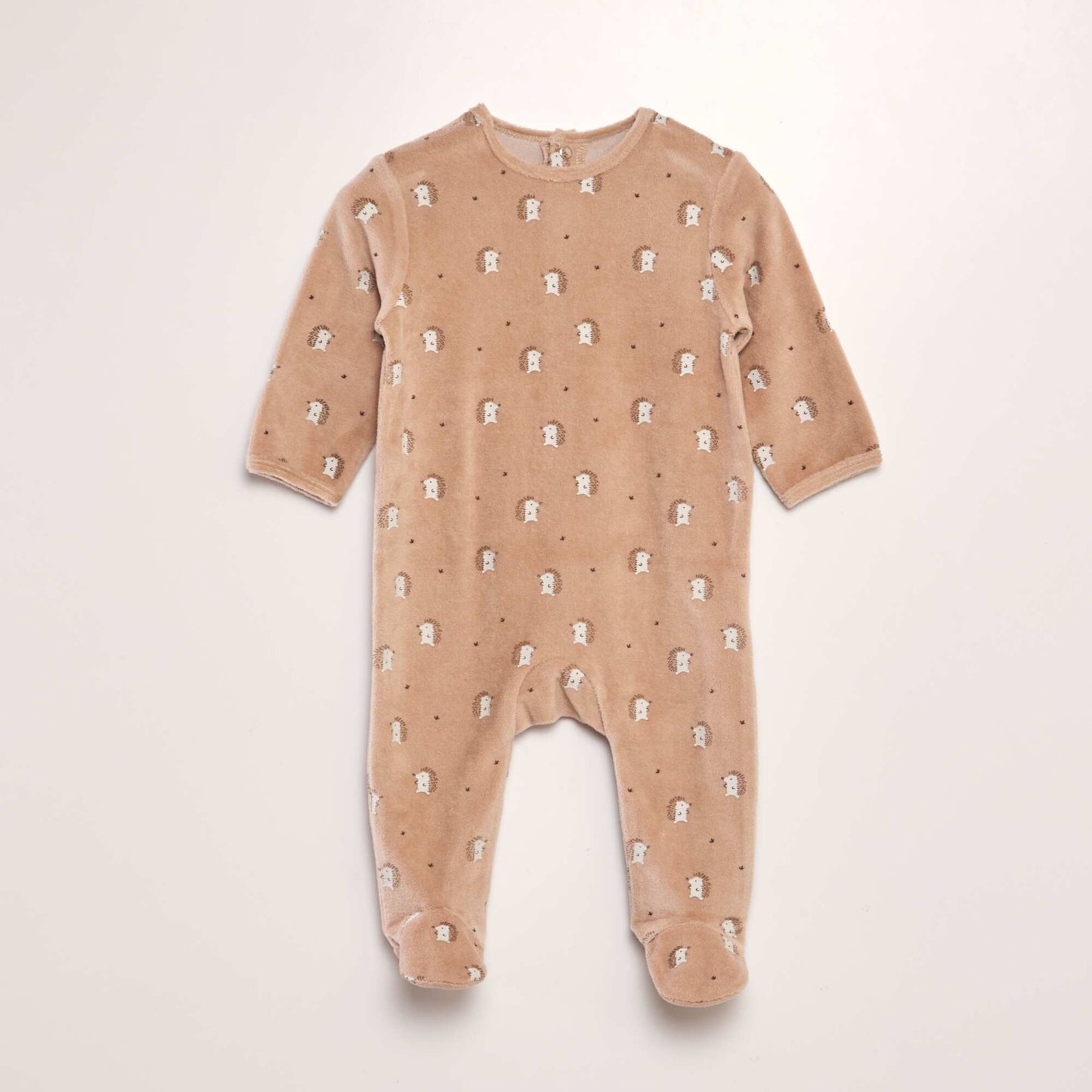 Velour sleepsuit BEIGE