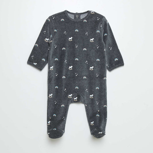 Velour sleepsuit BLUE