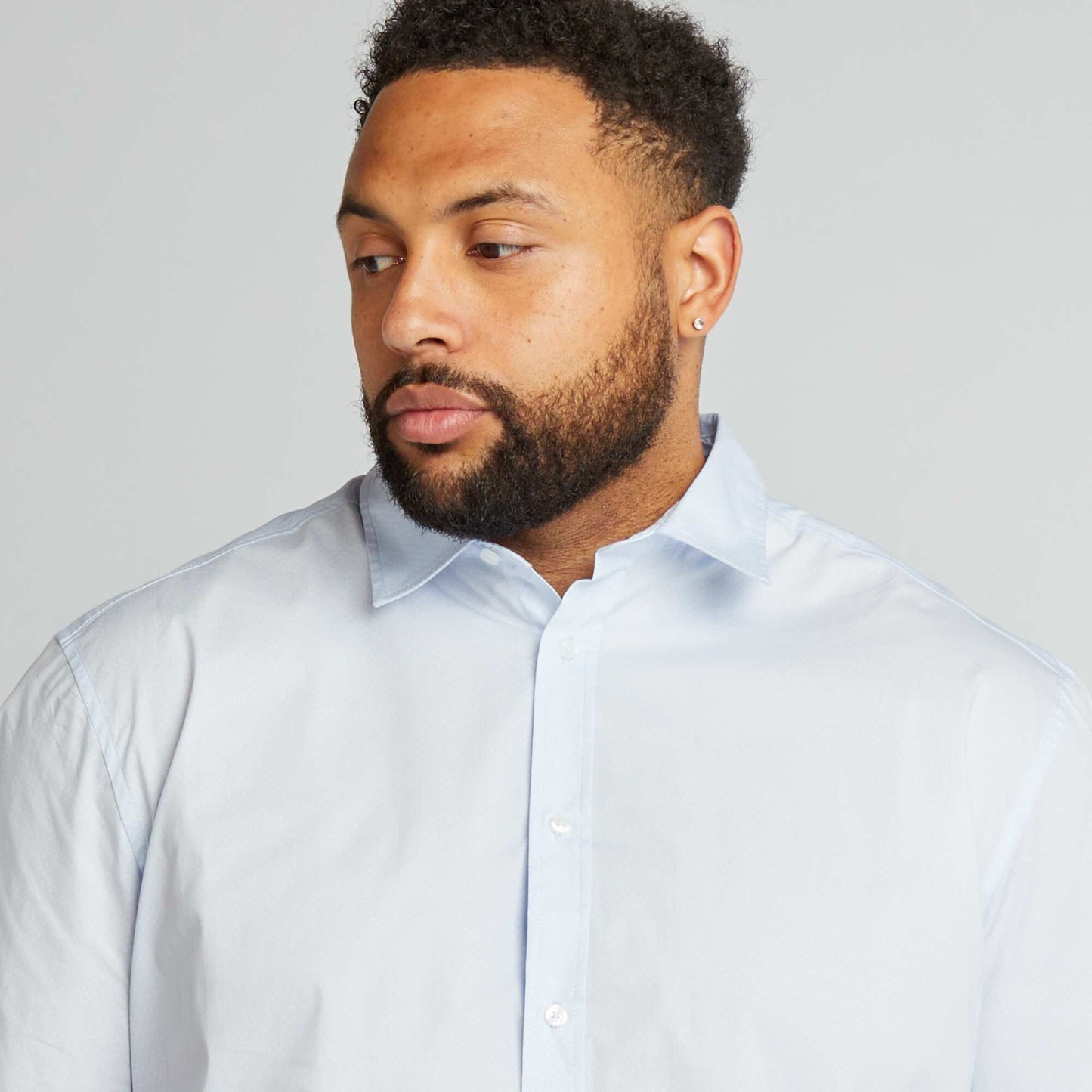 Short-sleeved straight-cut shirt BLUE