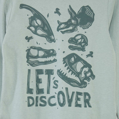 Long printed jersey pyjamas - 2-piece set GREEN