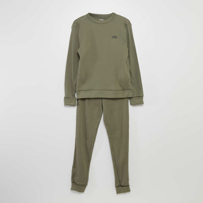 T-shirt + bottoms pyjama set - 2-piece set KHAKI
