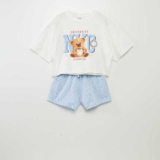 Short American pyjamas WHITE