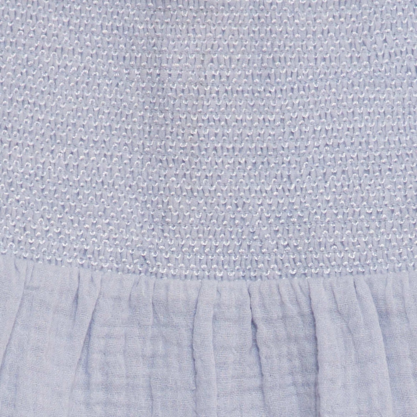 Broderie anglaise cotton gauze blouse BLUE