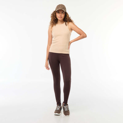 Milano knit long leggings BROWN