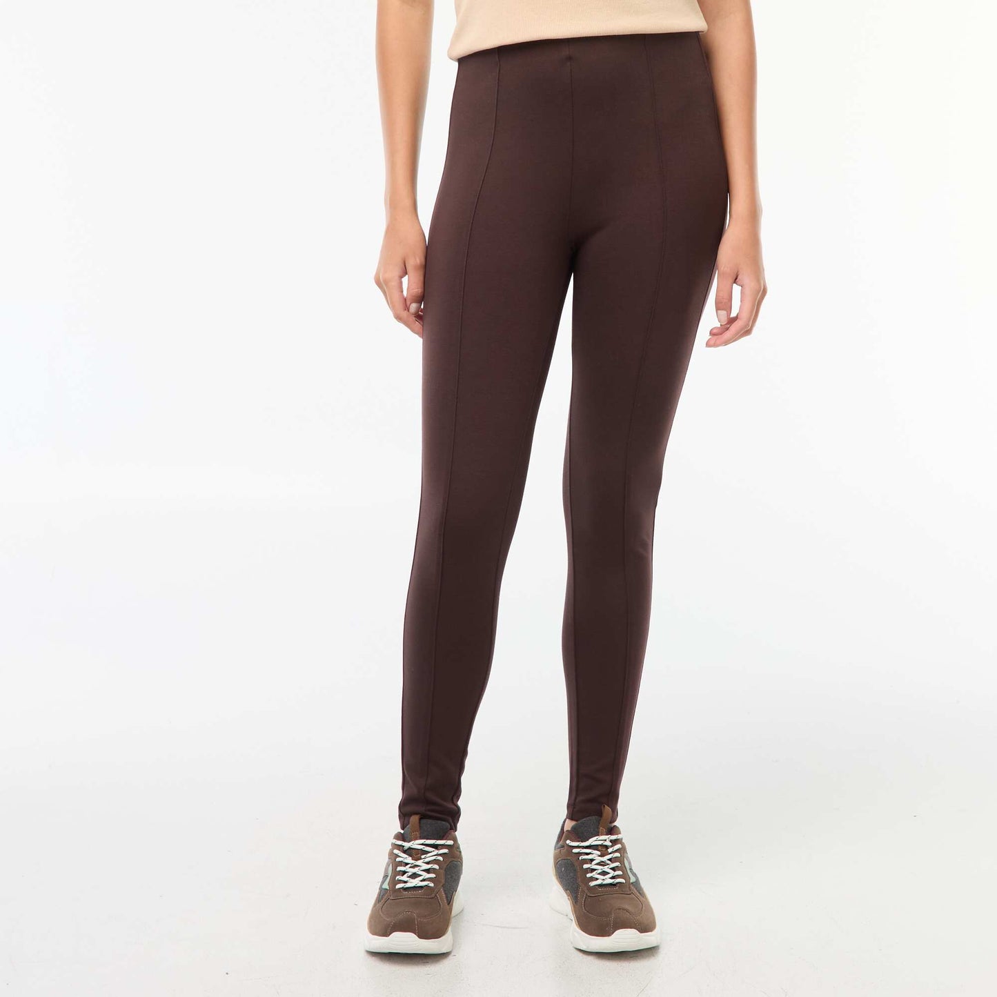 Milano knit long leggings BROWN