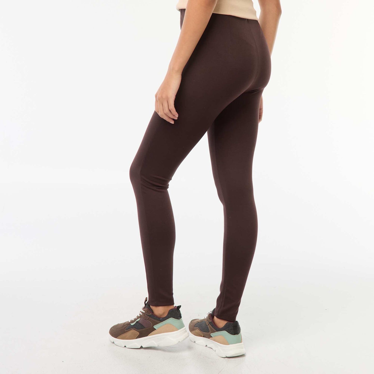 Milano knit long leggings BROWN