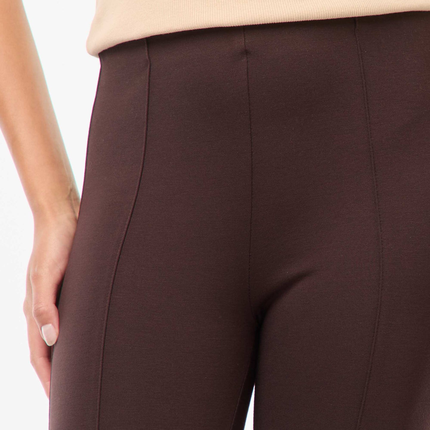 Milano knit long leggings BROWN