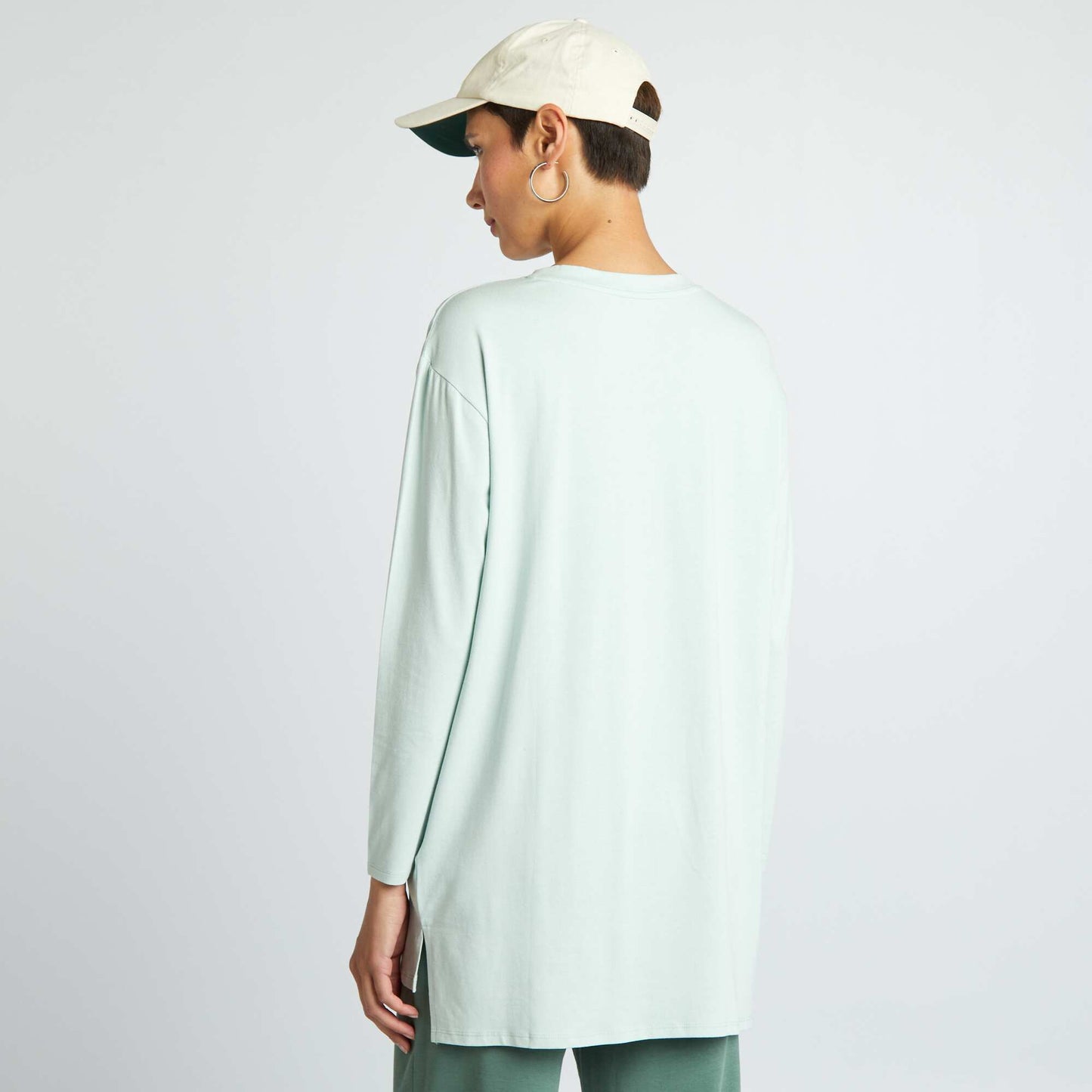 Long flowing T-shirt GREEN