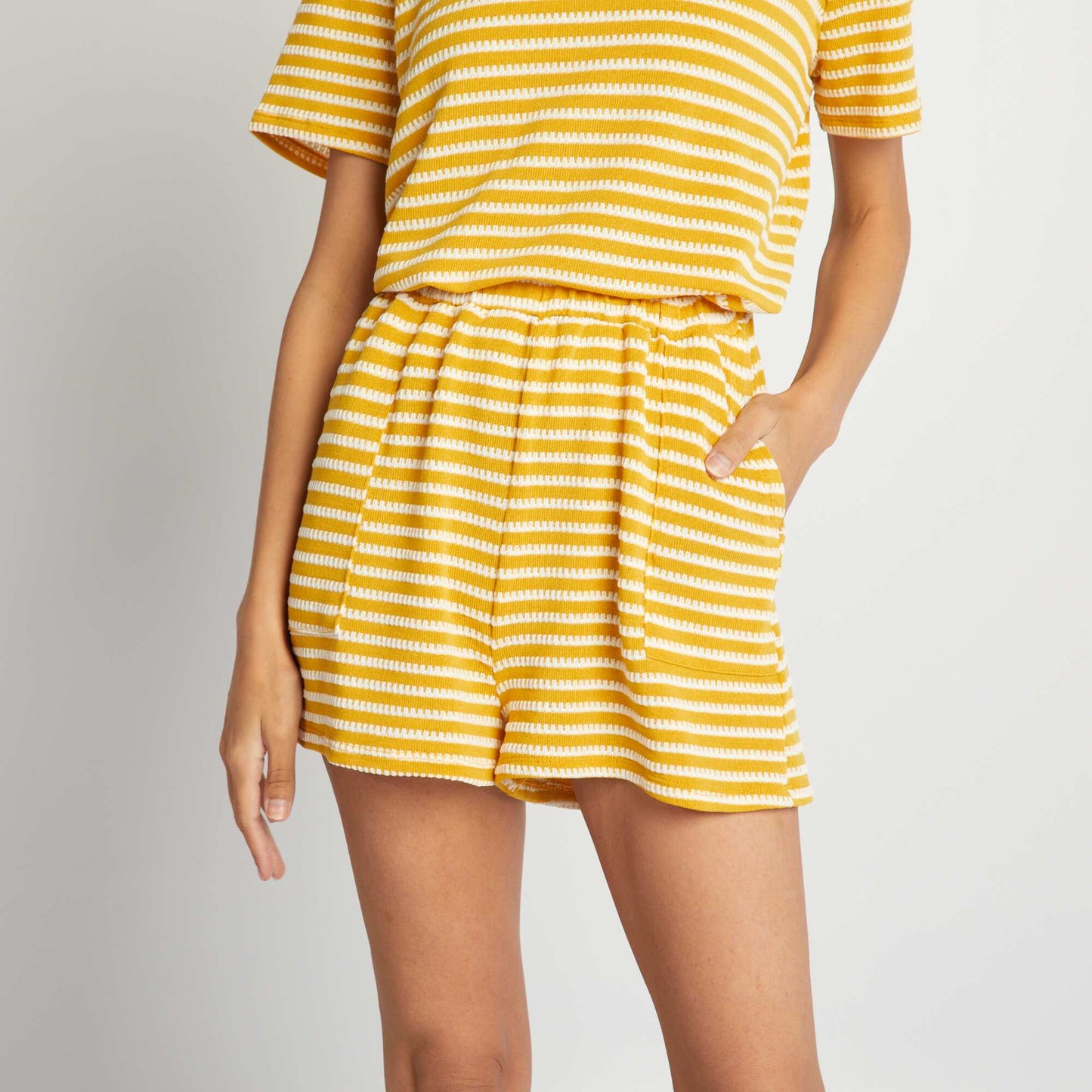 Striped crochet shorts YELLOW