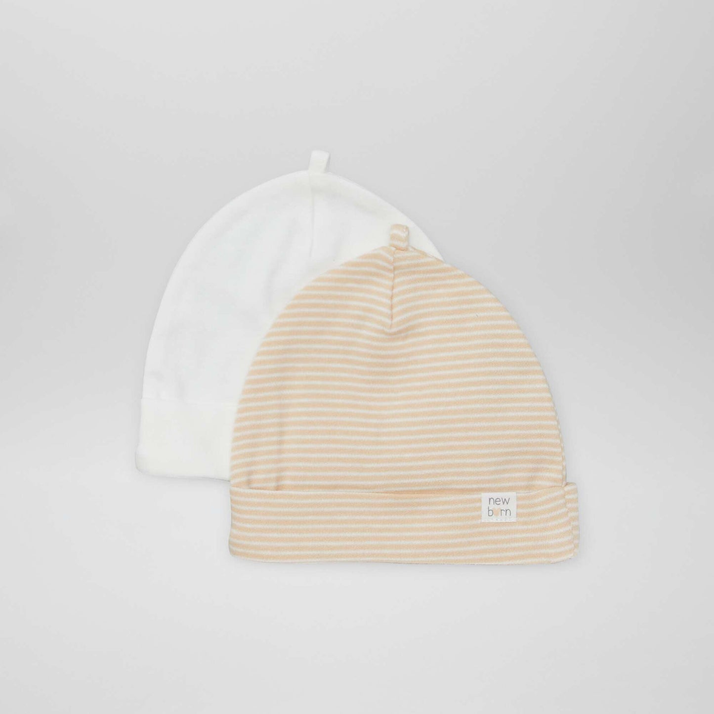 Pack of 2 newborn hats WHITE