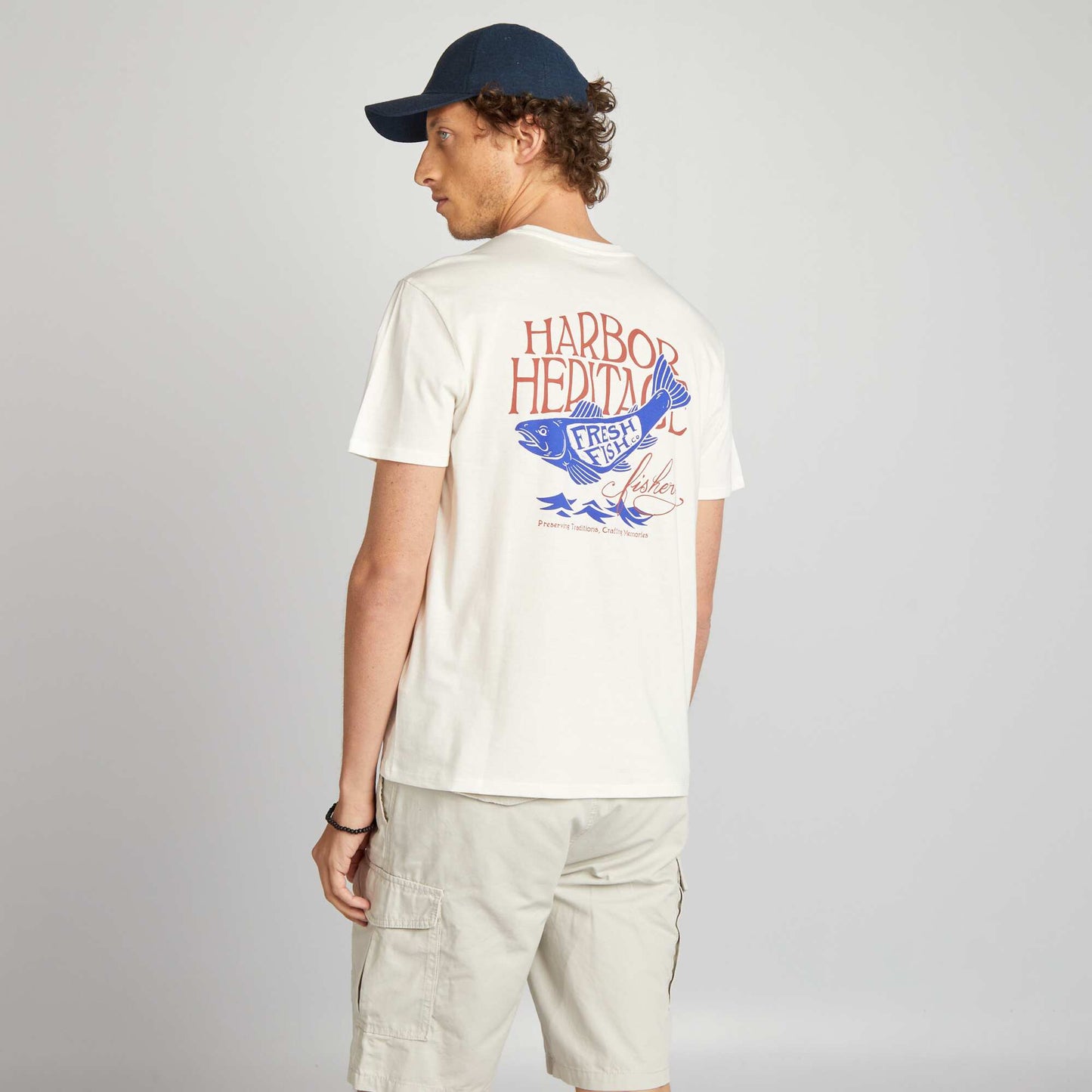 Short-sleeved printed T-shirt WHITE