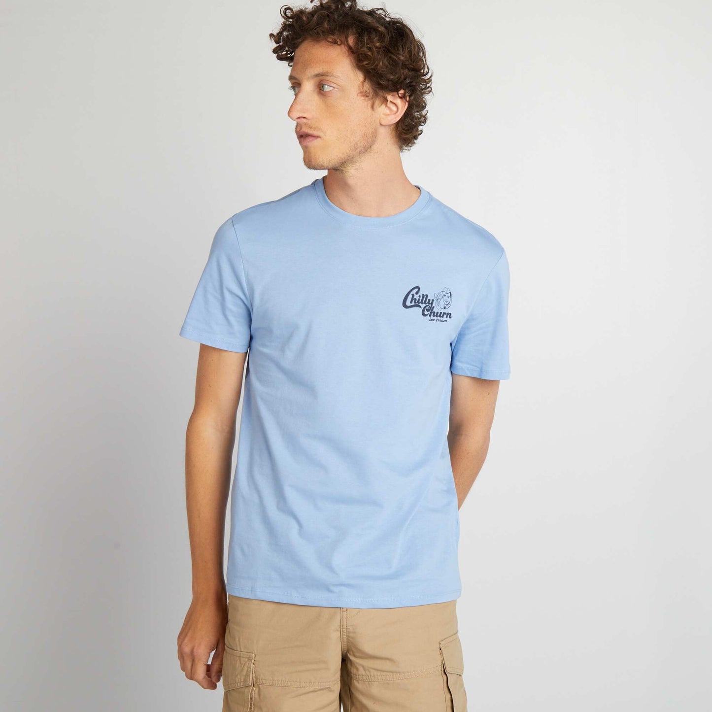 Short-sleeved printed T-shirt BLUE