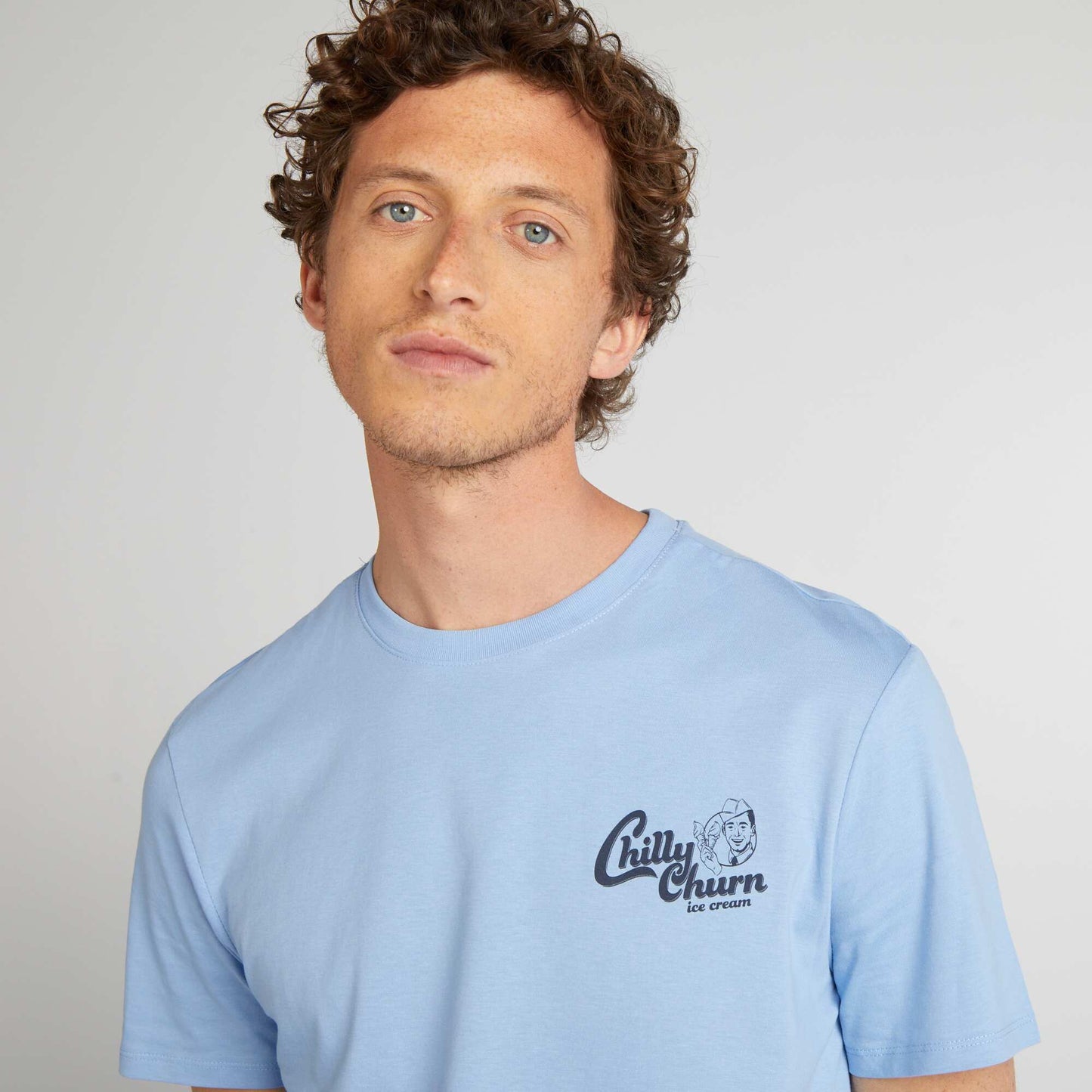 Short-sleeved printed T-shirt BLUE