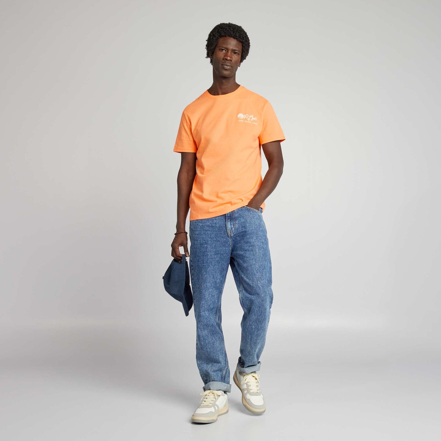 Short-sleeved printed T-shirt ORANGE