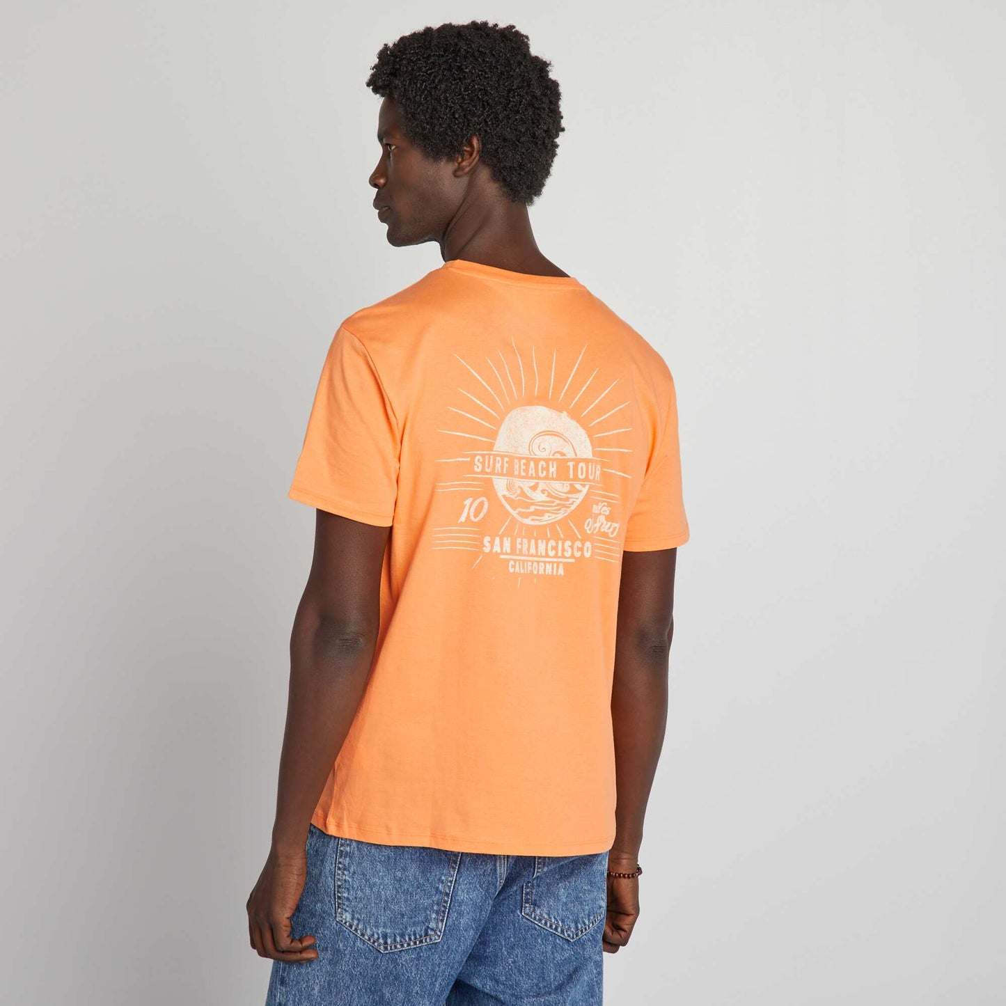 Short-sleeved printed T-shirt ORANGE