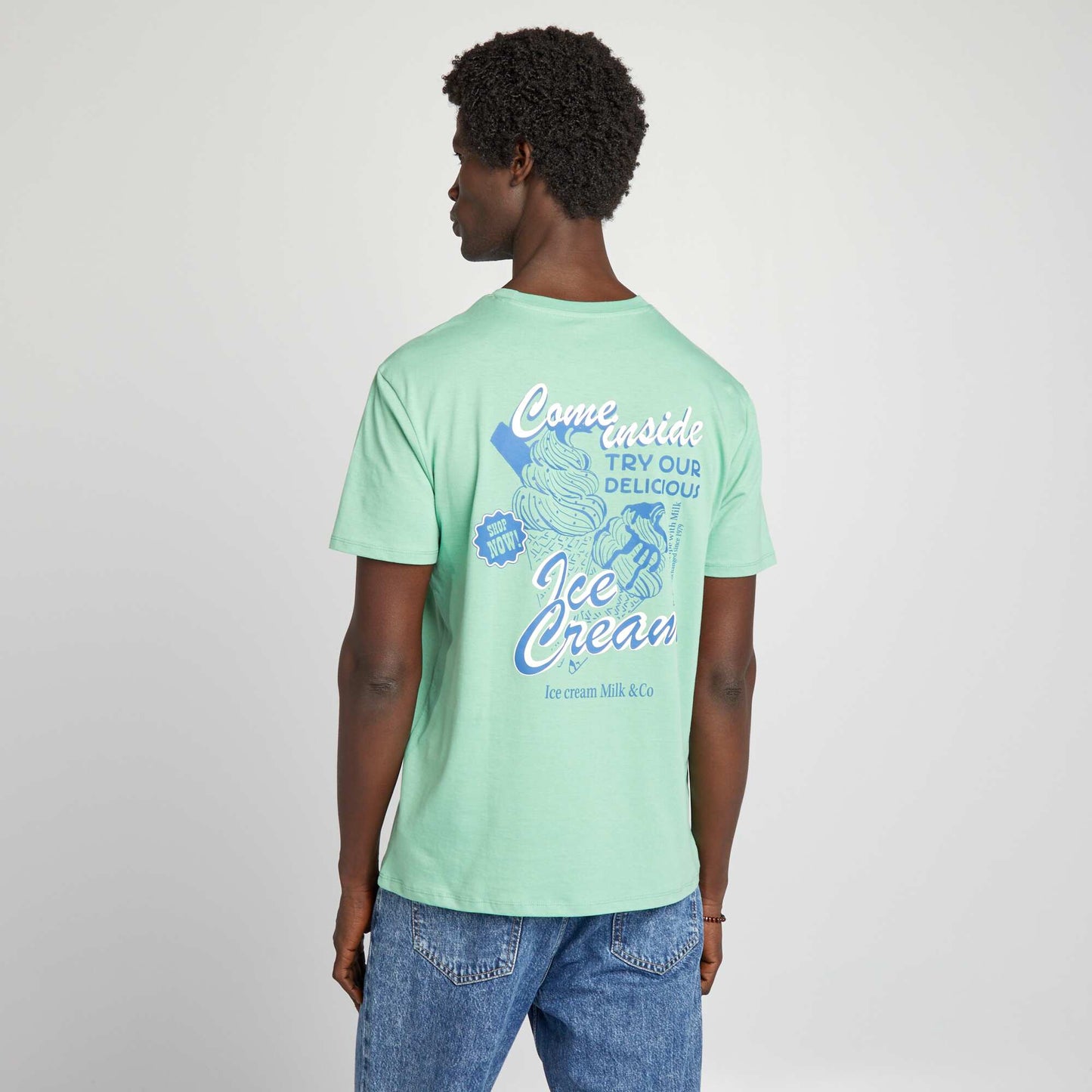 Short-sleeved printed T-shirt GREEN