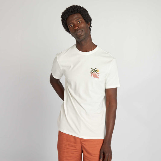 Short-sleeved printed T-shirt WHITE