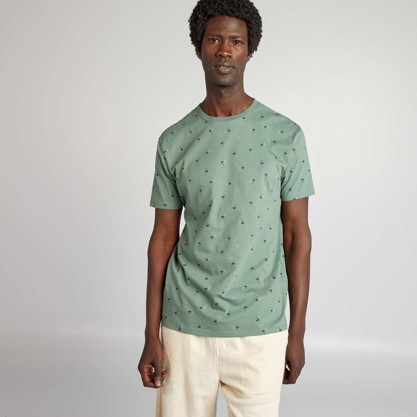 Short-sleeved printed T-shirt GREEN