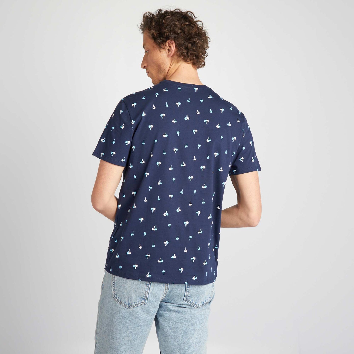 Short-sleeved printed T-shirt BLUE