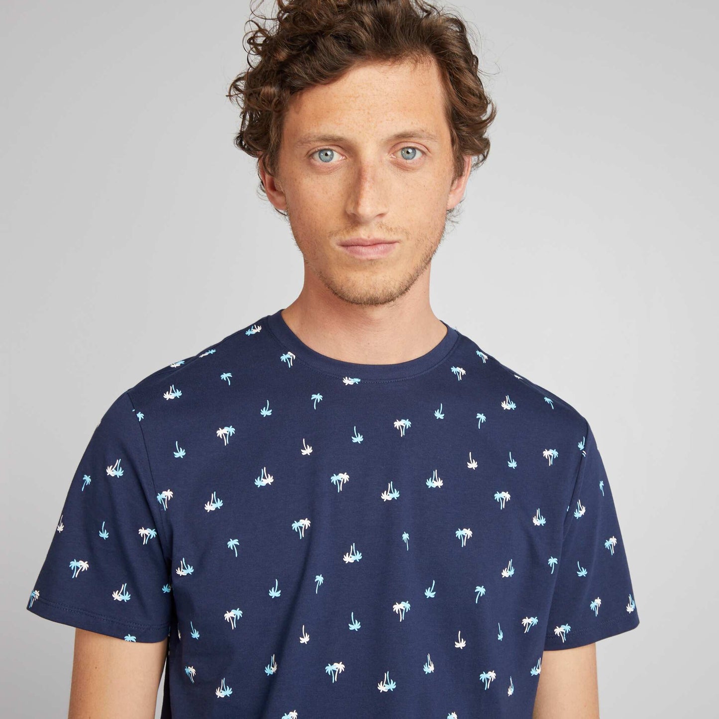 Short-sleeved printed T-shirt BLUE