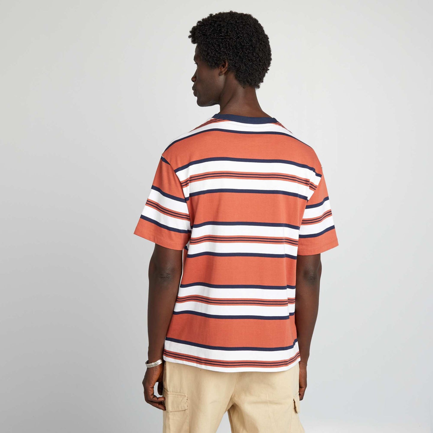 Striped jersey T-shirt RED