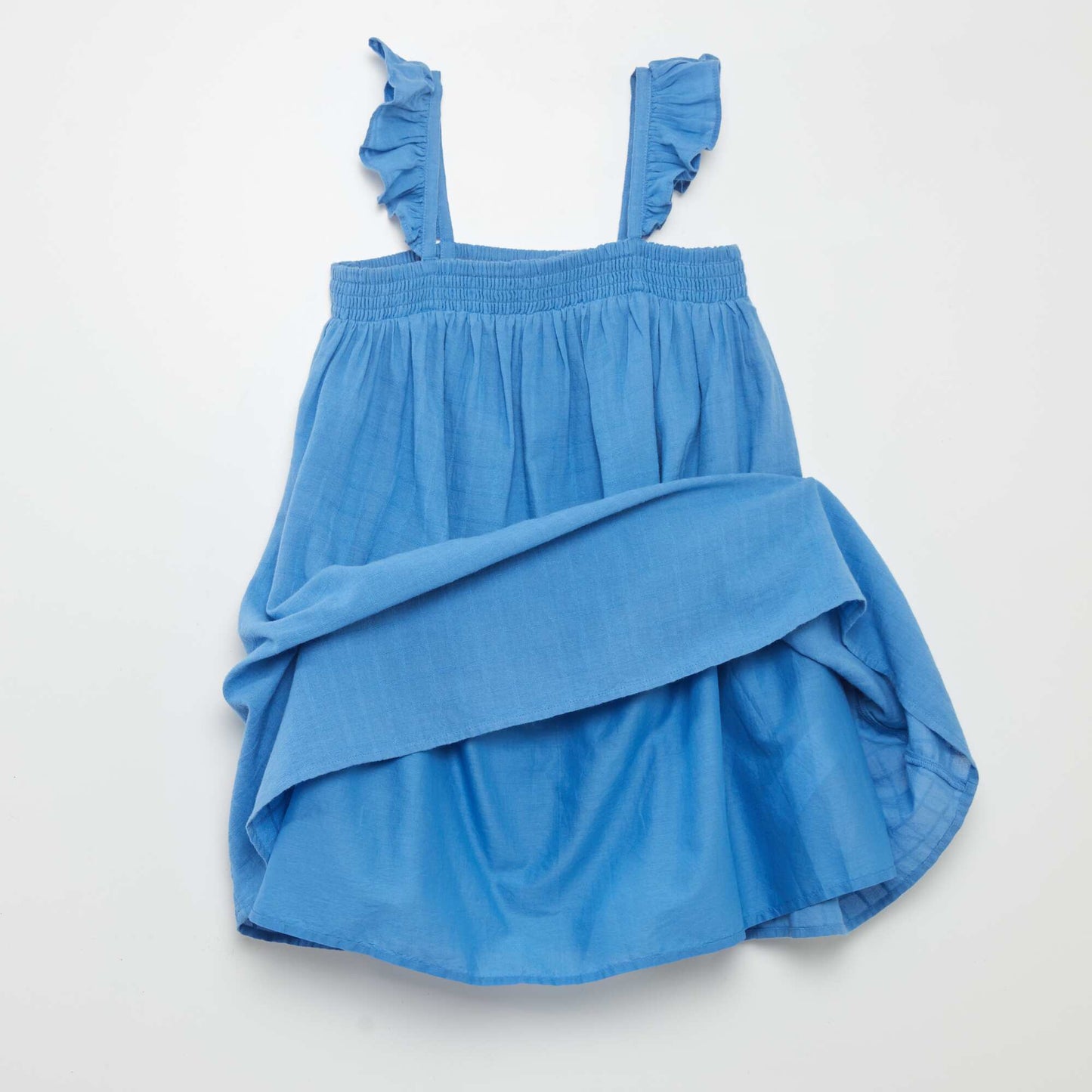 Dress with ruffled straps BLUE