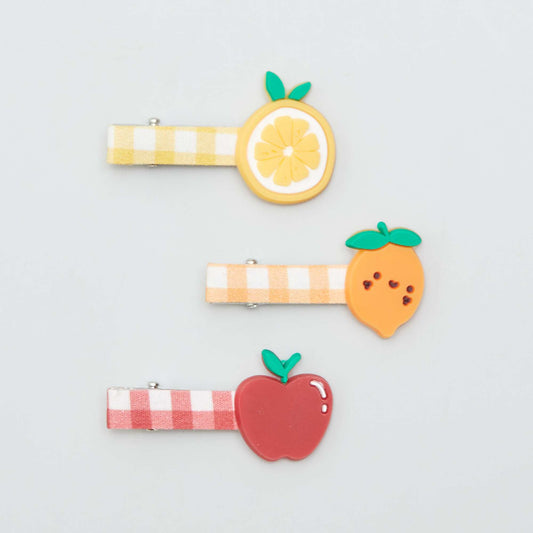 Pack of 3 hair slides YELLOW