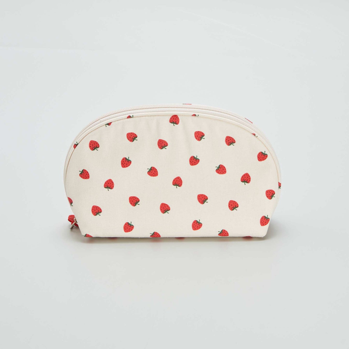 Fruit print cotton toiletry bag RED