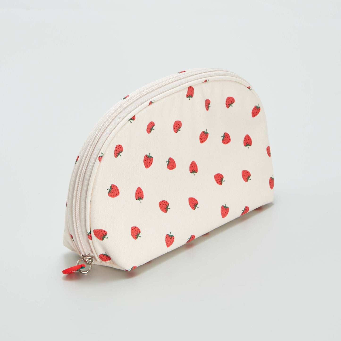 Fruit print cotton toiletry bag RED