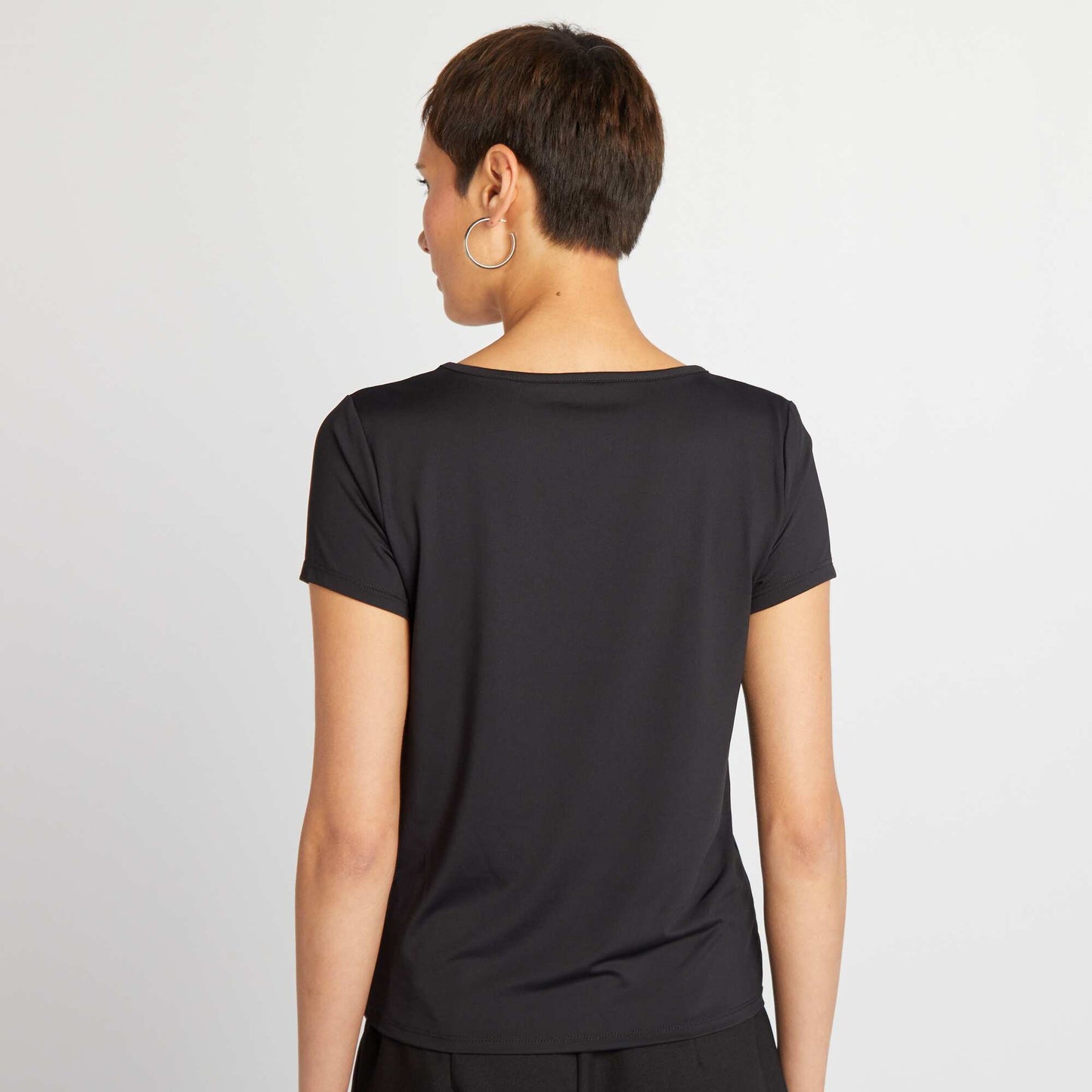 Short-sleeved microfibre T-shirt black