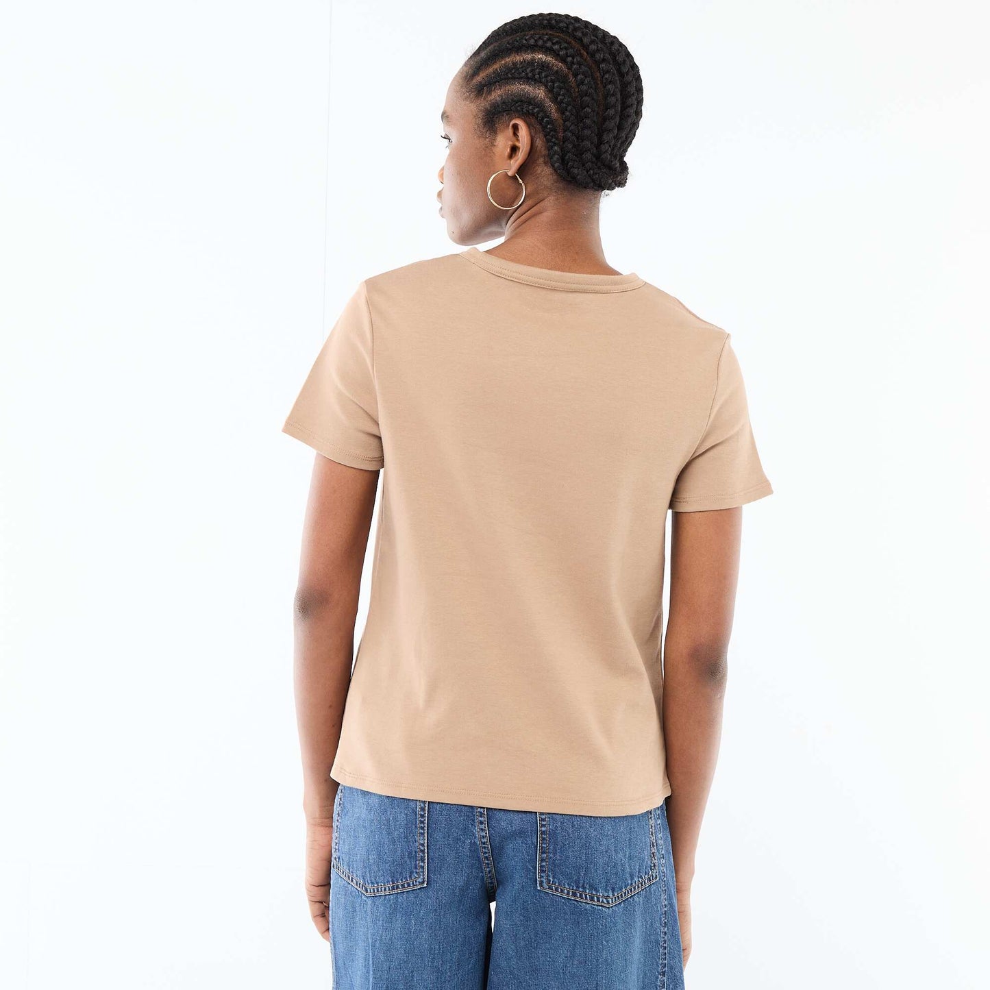 Thick cotton T-shirt BEIGE