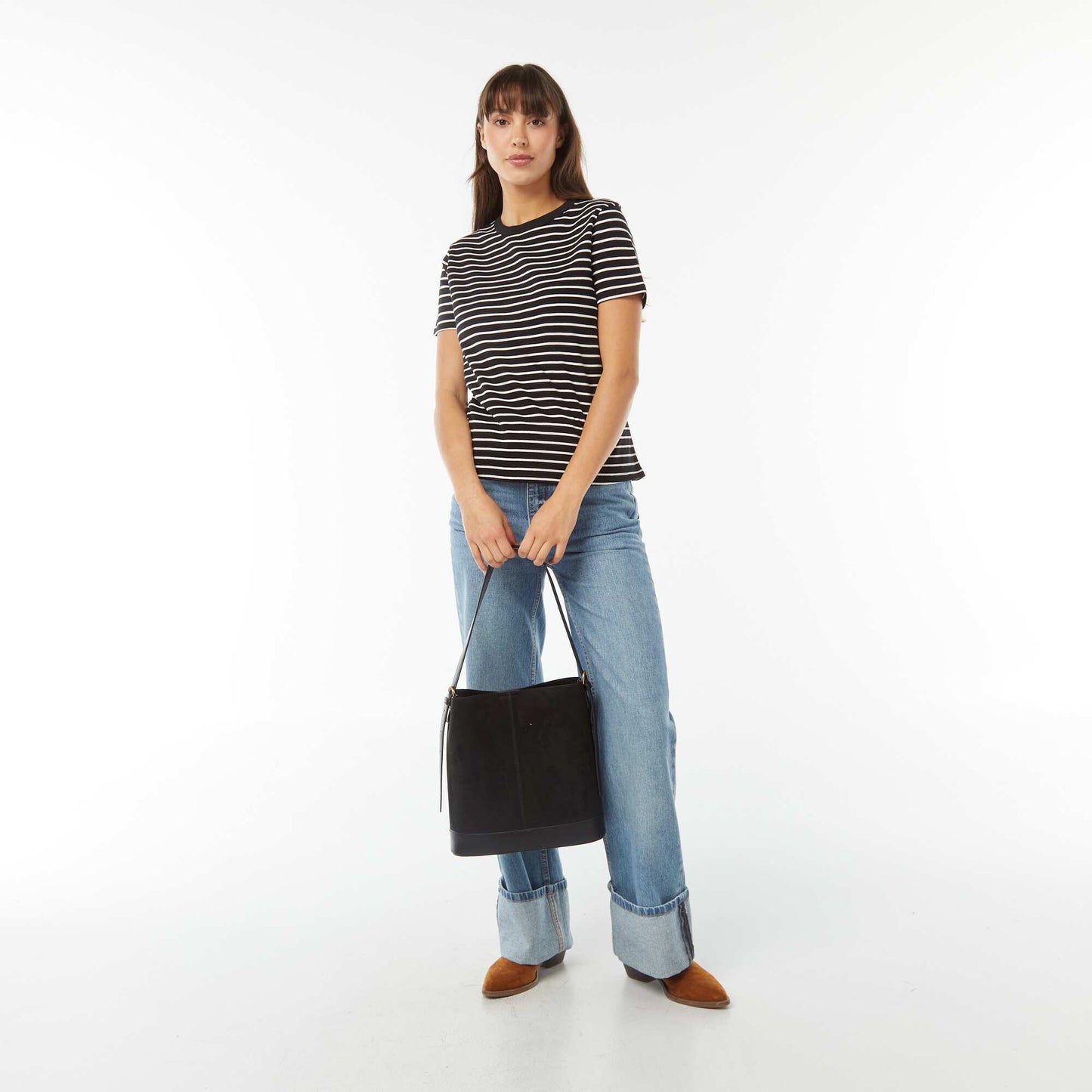 Thick cotton T-shirt BLACK
