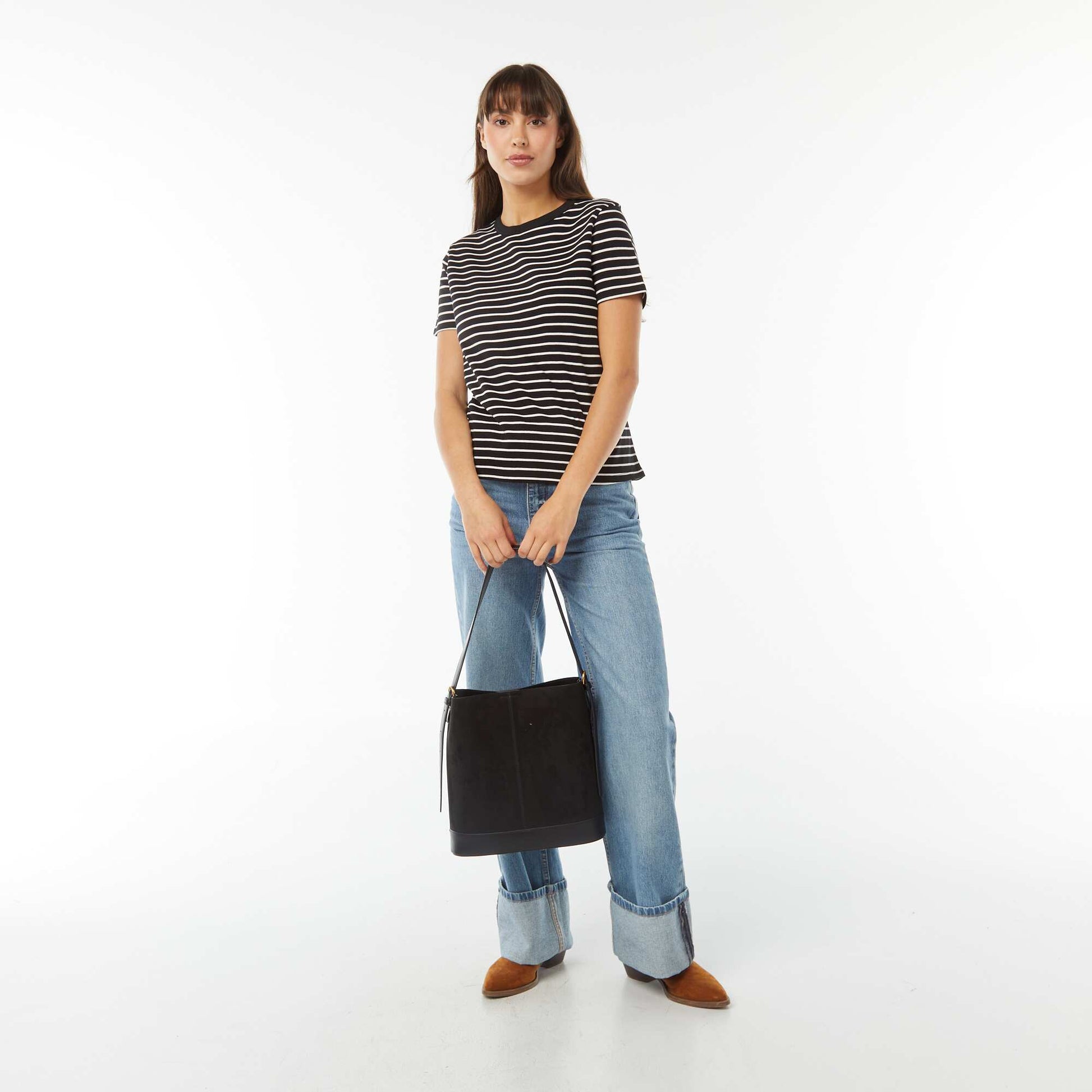 Thick cotton T-shirt BLACK