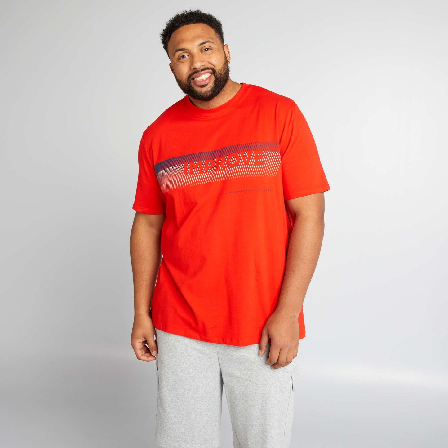 Cotton slogan T-shirt RED