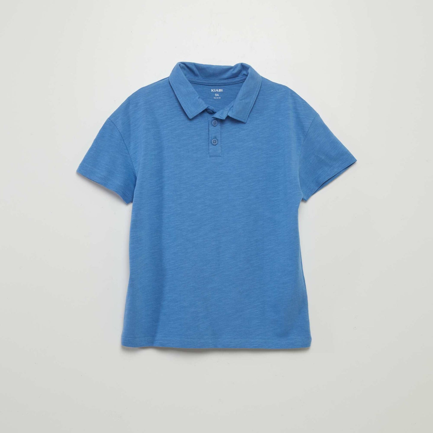 Plain jersey polo shirt blue