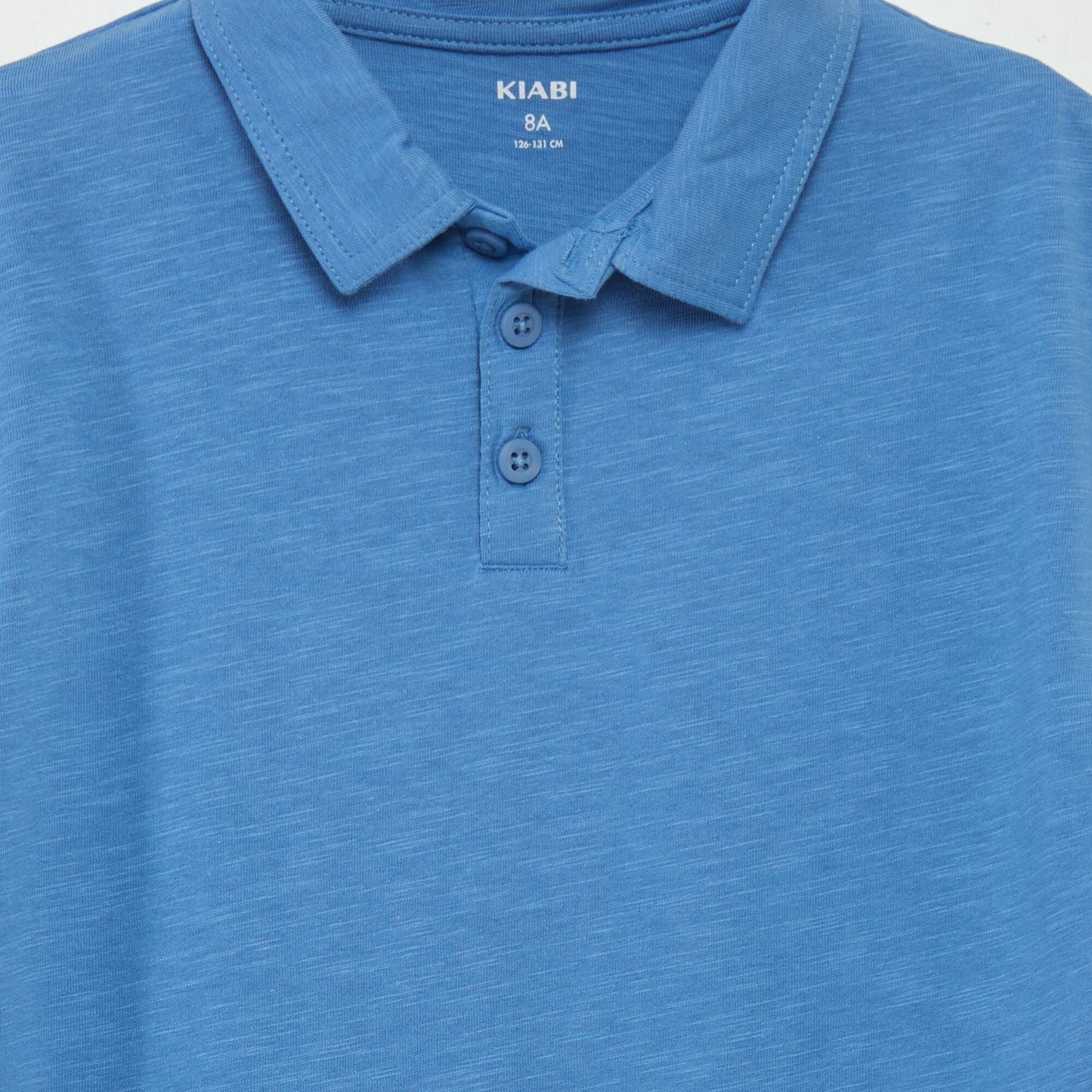 Plain jersey polo shirt blue