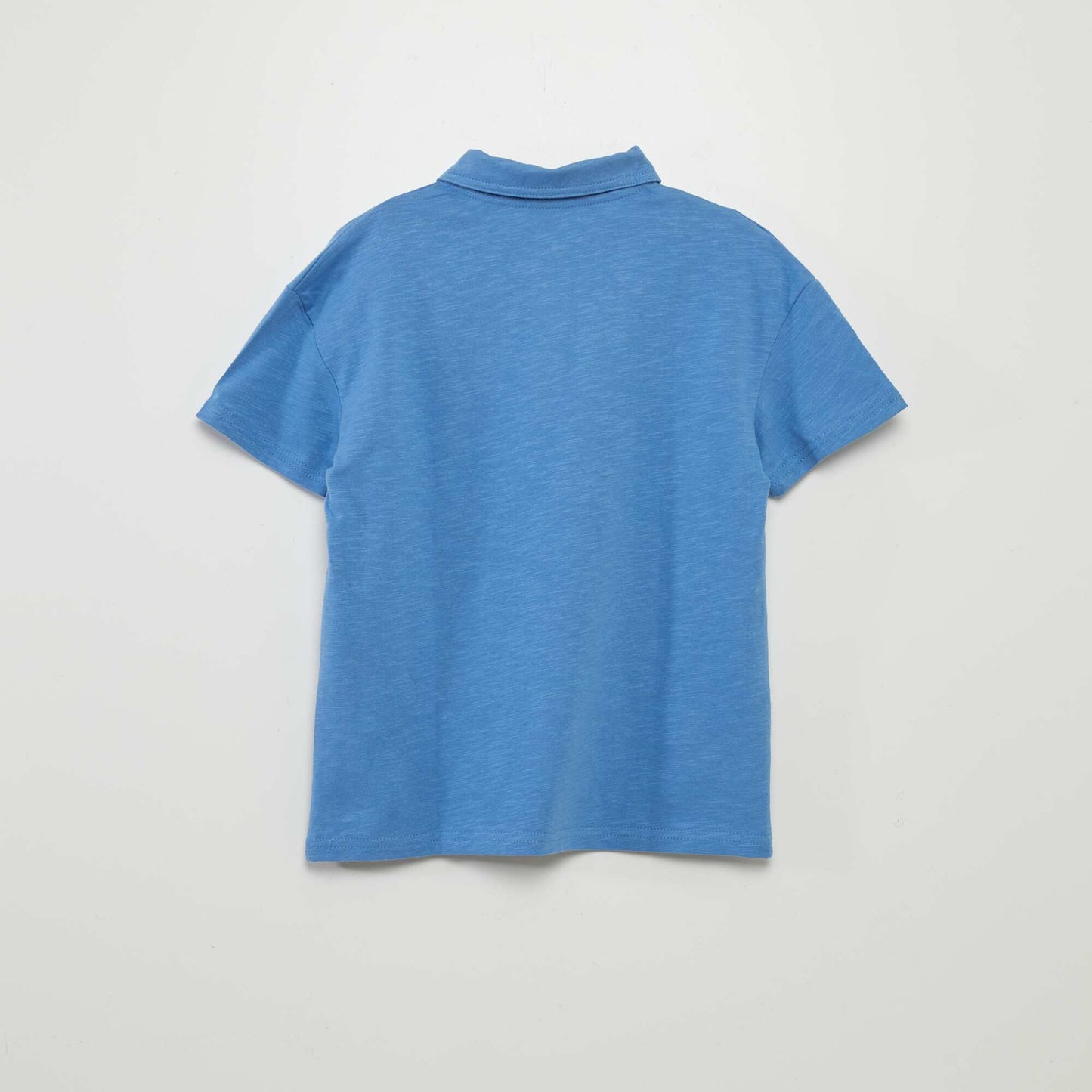 Plain jersey polo shirt blue