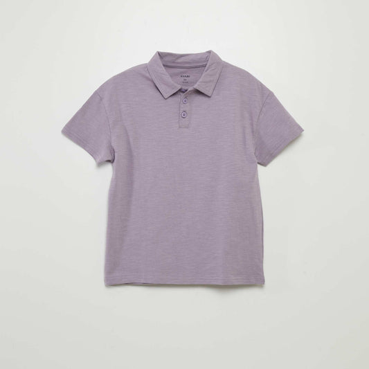 Plain jersey polo shirt PURPLE