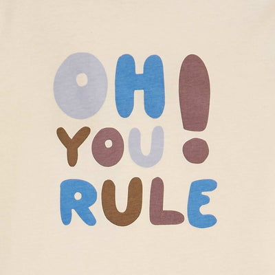 Printed short-sleeved T-shirt BEIGE