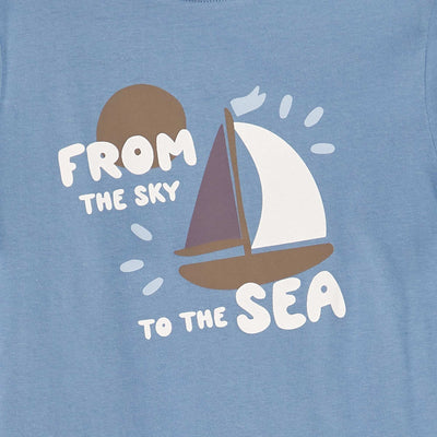 Printed short-sleeved T-shirt BLUE