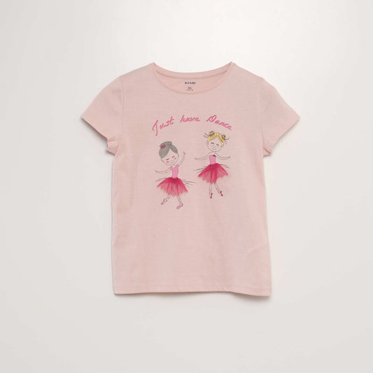 Short-sleeved T-shirt with design PINK