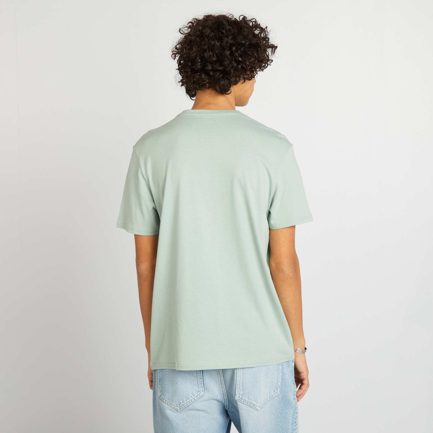 Short-sleeved T-shirt with lettering GREEN