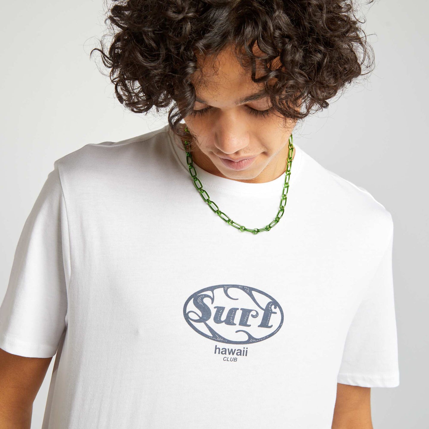 Short-sleeved T-shirt with lettering WHITE