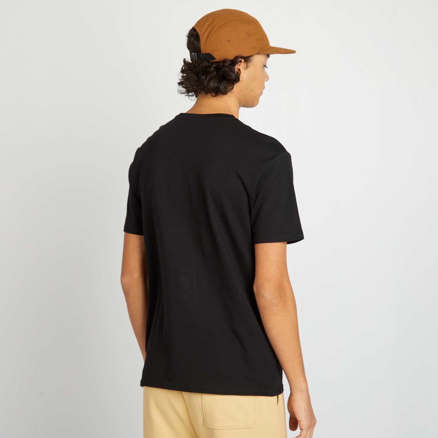 Short-sleeved T-shirt with lettering BLACK