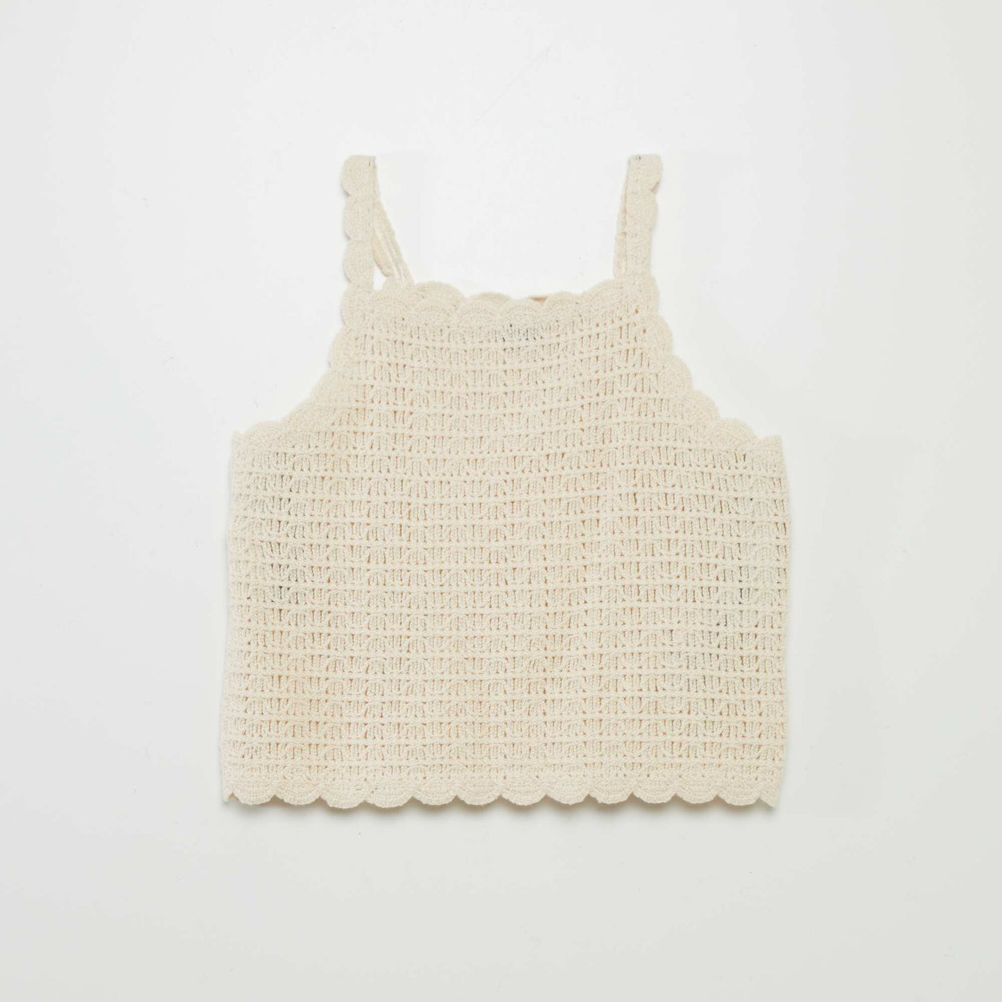 Crochet knit top WHITE