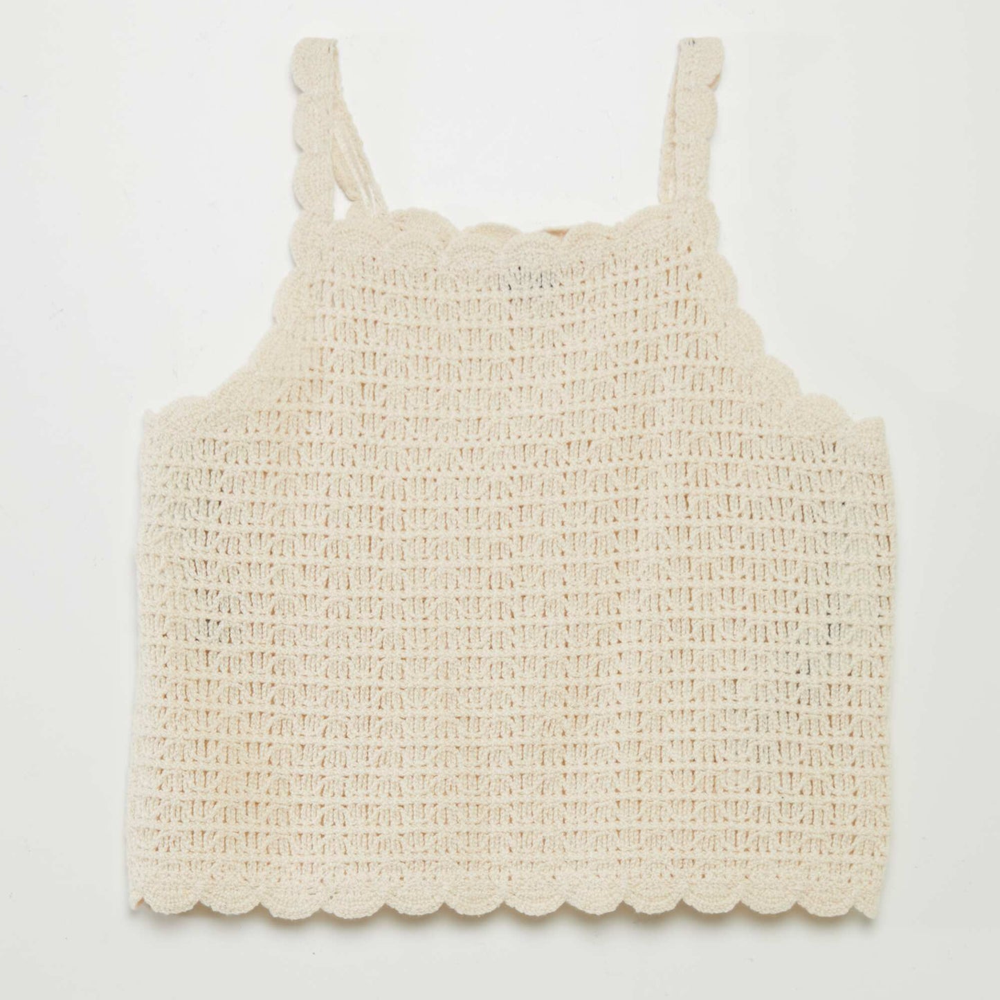 Crochet knit top WHITE