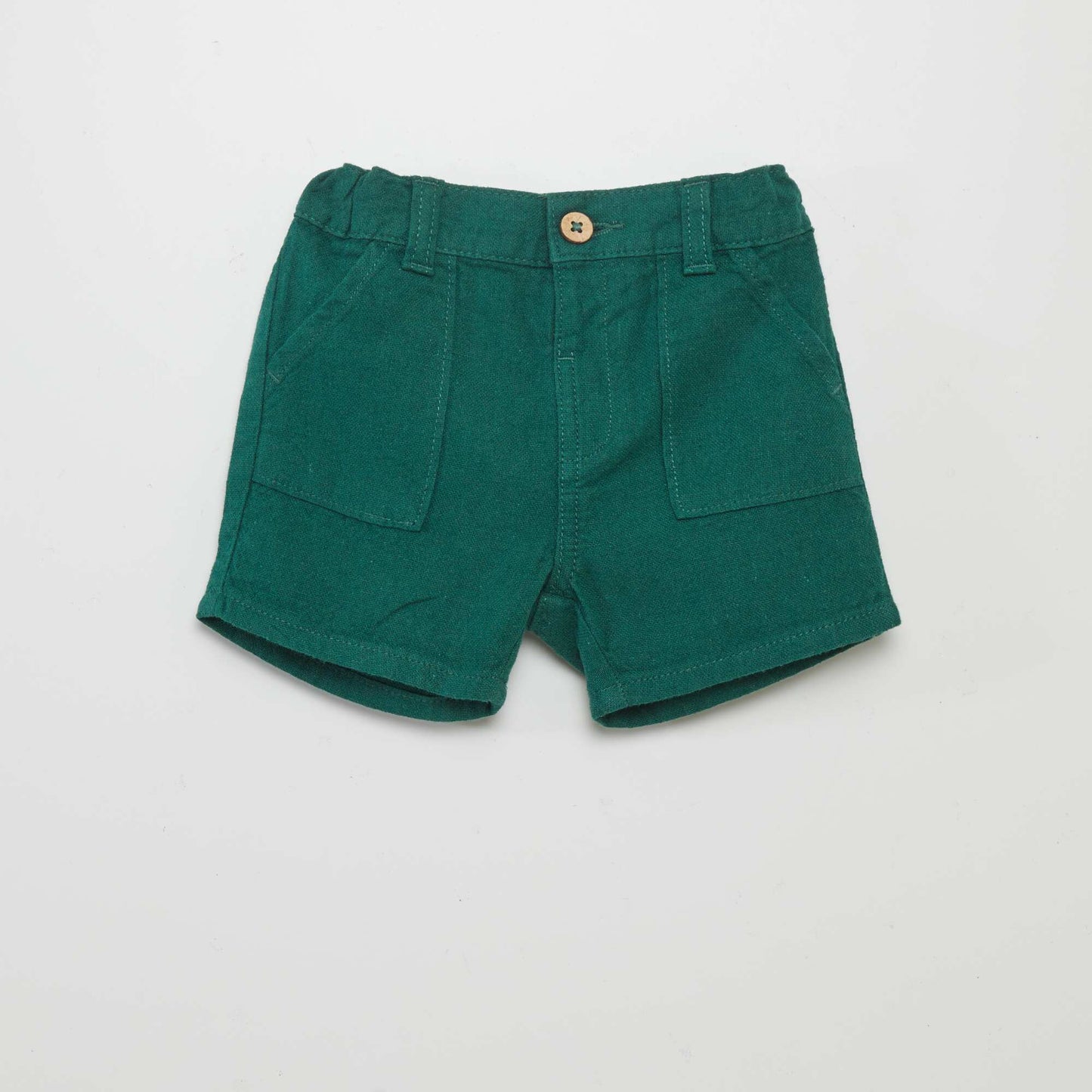 Linen-blend shorts GREEN