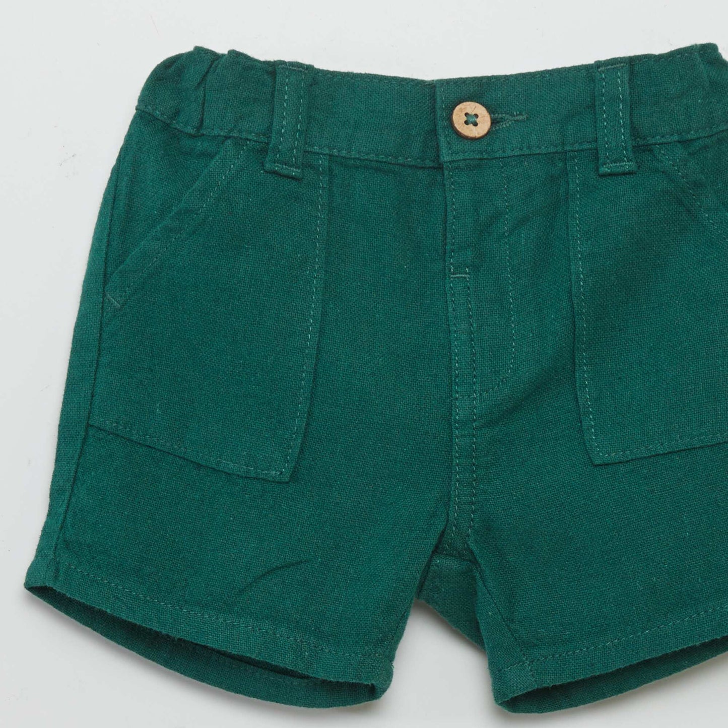 Linen-blend shorts GREEN