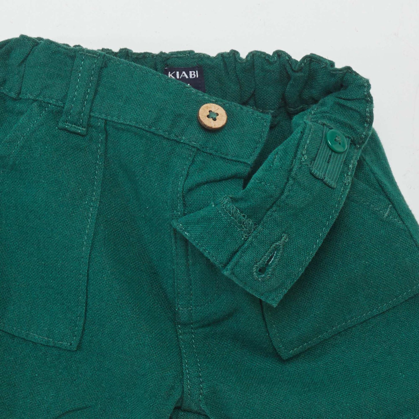 Linen-blend shorts GREEN