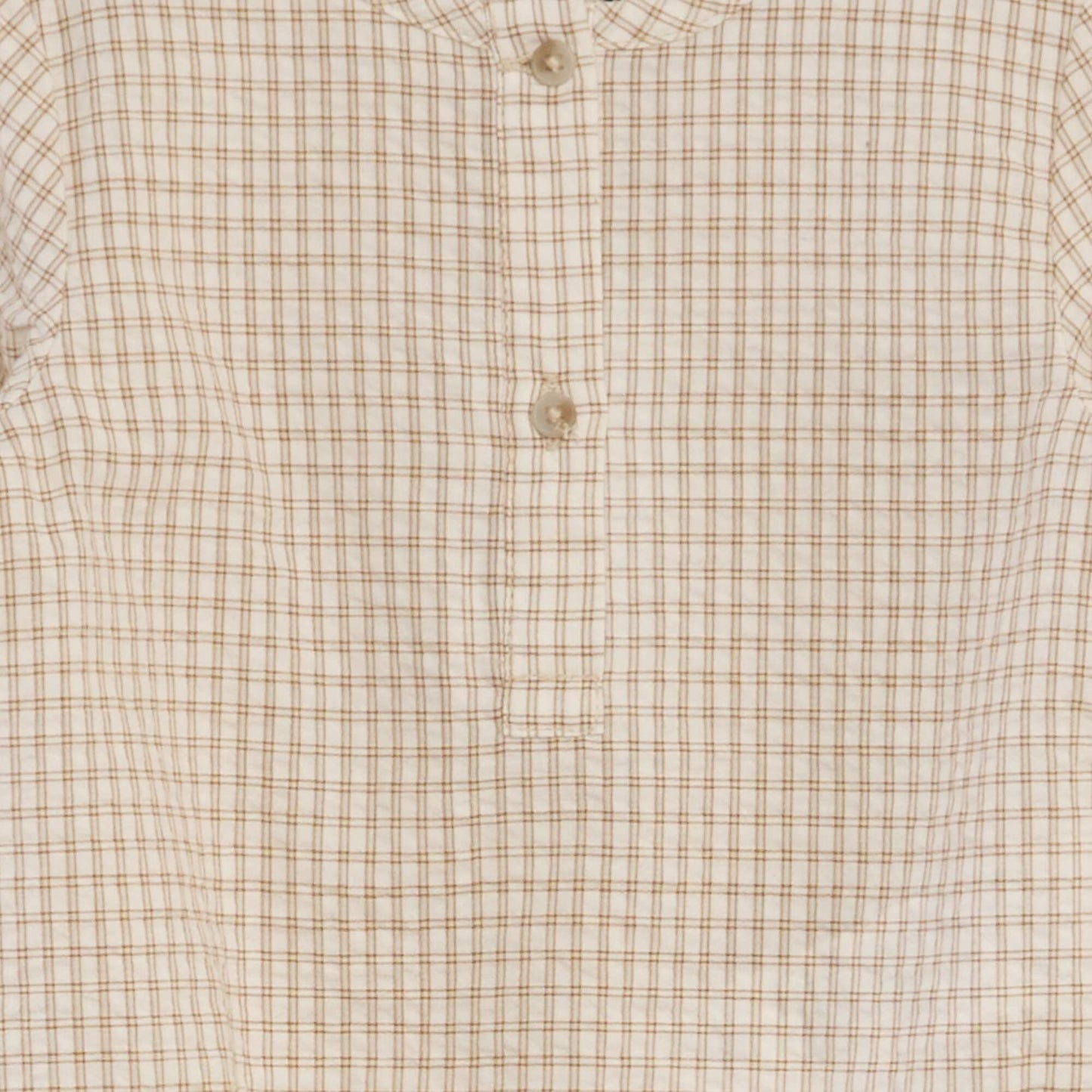 Checked seersucker shirt bodysuit BEIGE